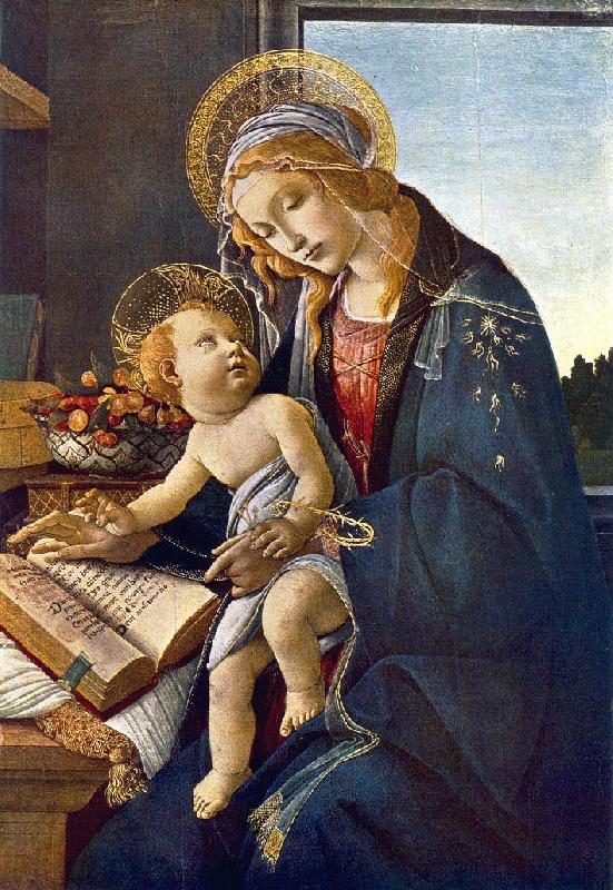 BOTTICELLI, Sandro Madonna with the Child (Madonna with the Book)  vg Sweden oil painting art